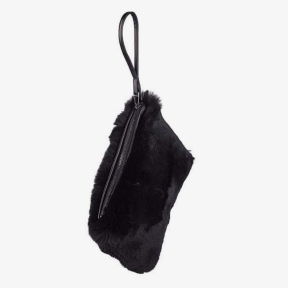 Nature's Collection Handbags - Ethical Black Rabbit Fur Clutch NWT